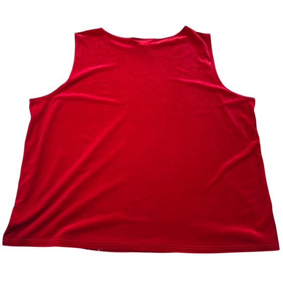 Impressions Millennium Edition Top 3X Red Velour Velvet Floral Glitter Sparkle - Picture 4 of 10